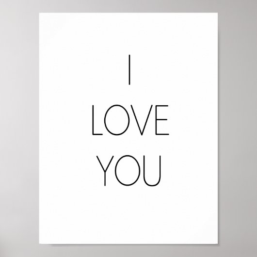 Ich Liebe Sie - Minimalistisch Poster (Vorne)