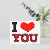Ich Liebe Sie mit 3D-Herz Postkarte (Stehend Vorderseite)