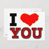 Ich Liebe Sie mit 3D-Herz Postkarte (Vorne/Hinten)