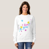 Ich Liebe Sie mit Blume und Schmetterling Sweatshirt (Vorne ganz)