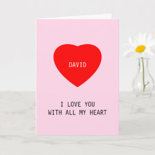 Ich Liebe Sie mit dem Jubiläum von "All My Heart L Karte