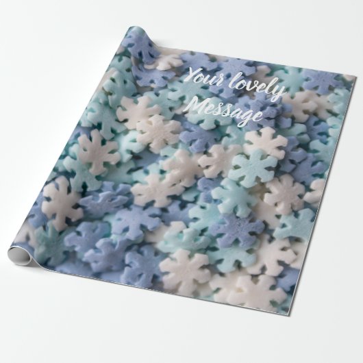 Ich Liebe Sie mit einer schönen Schneeflocken-Nach Geschenkpapier (Ungerollt)