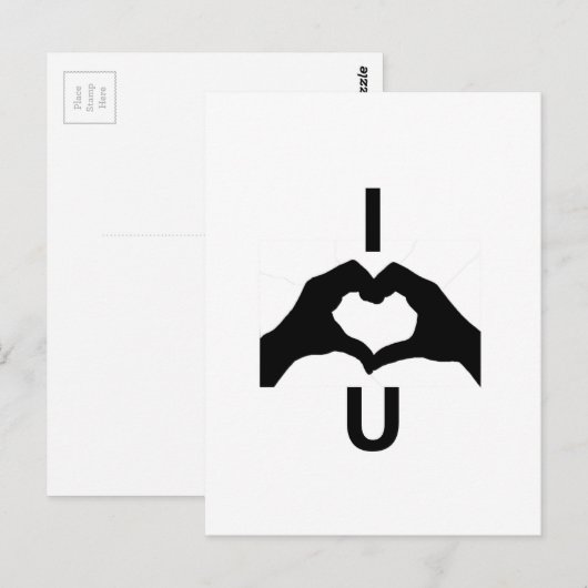 Ich Liebe Sie (mit Handzeichen) Postkarte (Vorne/Hinten)