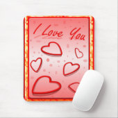 Ich Liebe Sie mit Herz-Rosa-Hintergrund Mousepad (Mit Mouse)