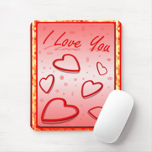 Ich Liebe Sie mit Herz-Rosa-Hintergrund Mousepad (Mit Mouse)