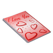 Ich Liebe Sie mit Herz-Rosa-Hintergrund Notizblock (Rechte Seite)