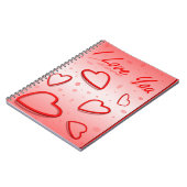 Ich Liebe Sie mit Herz-Rosa-Hintergrund Notizblock (Linke Seite)