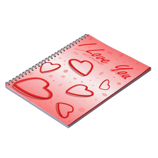 Ich Liebe Sie mit Herz-Rosa-Hintergrund Notizblock (Linke Seite)