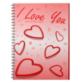 Ich Liebe Sie mit Herz-Rosa-Hintergrund Notizblock (Vorderseite)