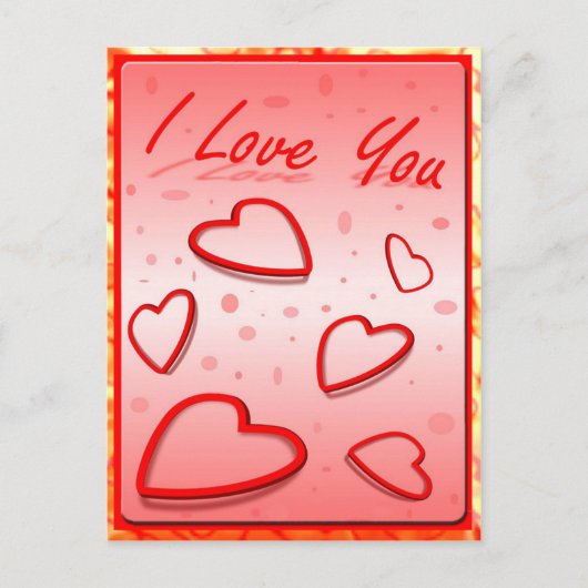 Ich Liebe Sie mit Herz-Rosa-Hintergrund Postkarte (Vorderseite)