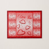 Ich Liebe Sie mit Herz-Rosa-Hintergrund Puzzle (Horizontal)