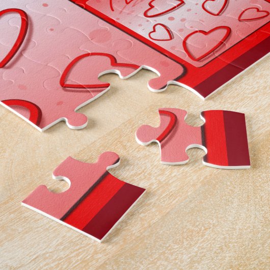 Ich Liebe Sie mit Herz-Rosa-Hintergrund Puzzle (Seite)