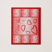 Ich Liebe Sie mit Herz-Rosa-Hintergrund Puzzle (Vertikal)