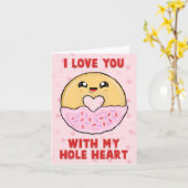 Ich Liebe Sie mit meinem Herzen - niedliche Donut- Karte (Gelbe Blume)