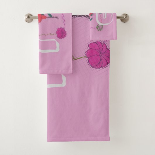 Ich Liebe Sie mit Mitgefühl Licht heiß rosa Ideen Badhandtuch Set (Insitu)