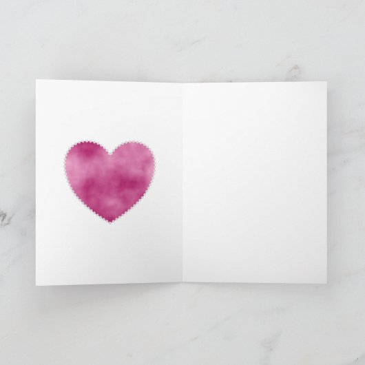 Ich Liebe Sie mit Rose und rosa Herzvergnügen Karte (Innenseite)