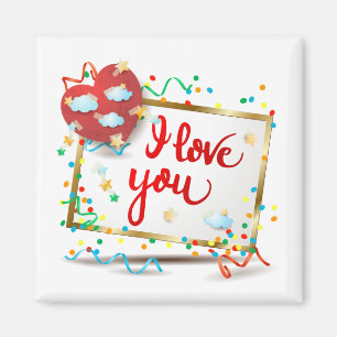 Ich Liebe Sie mit Rotem Herzen Magnet