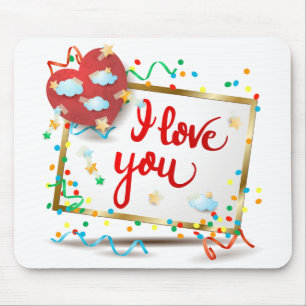 Ich Liebe Sie mit Rotem Herzen Mousepad