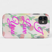 Ich Liebe Sie mit roten Blume Muster Case-Mate iPhone Hülle (Rückseite (Horizontal))