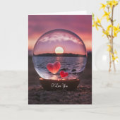 Ich Liebe Sie mit schwebenden Herzen in einem Kris Karte (Gelbe Blume)