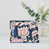 Ich Liebe Sie moderner Postkarte (Stehend Vorderseite)