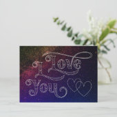 Ich Liebe Sie Modernes Dunkles Herz Eleganter blau Karte (Stehend Vorderseite)