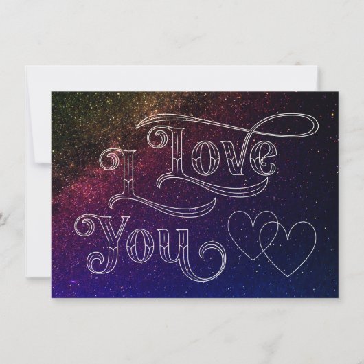 Ich Liebe Sie Modernes Dunkles Herz Eleganter blau Karte (Vorderseite)