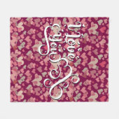 Ich Liebe Sie Modernes Herz Elegant farbenfroh frö Fleecedecke (Vorderseite (Horizontal))