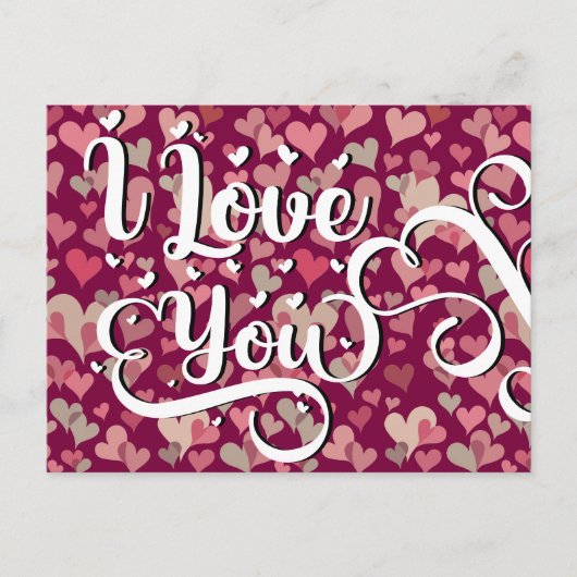 Ich Liebe Sie Modernes Herz Elegant farbenfroh frö Postkarte (Vorderseite)