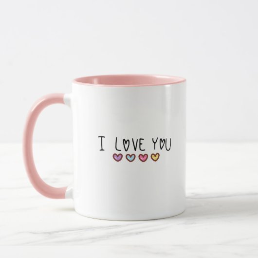 Ich Liebe Sie Modernes Kunstdesign Tasse (Links)