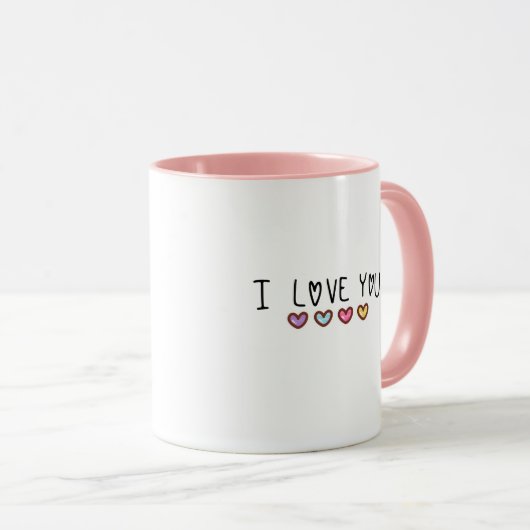 Ich Liebe Sie Modernes Kunstdesign Tasse (VorderseiteRechts)