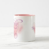 Ich Liebe Sie Modernes Licht Herz Graphic Elegant Zweifarbige Tasse (Mittel)