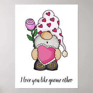 Ich Liebe, Sie mögen gnome andere valentinische Li Poster