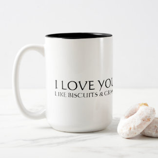 Ich Liebe, Sie mögen Kekse und Gravuren Zweifarbige Tasse