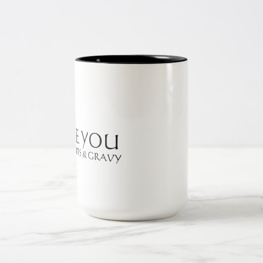 Ich Liebe, Sie mögen Kekse und Gravuren Zweifarbige Tasse (Mittel)