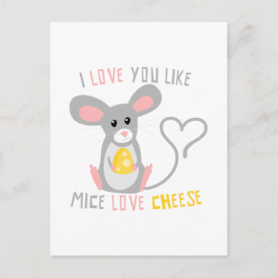 Ich Liebe, Sie mögen Mäuse Liebe Käse Postkarte