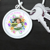 Ich LIEBE SIE MOMMY Foto farbenfroh florale Modern Schlüsselanhänger