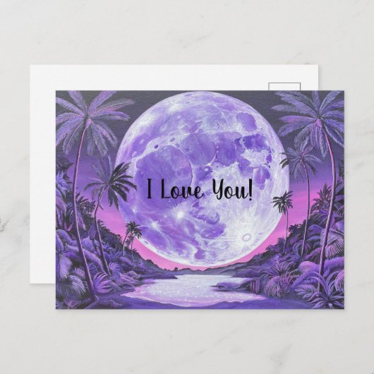 Ich Liebe Sie - MondValentinstag-Karte Postkarte (Vorne/Hinten)