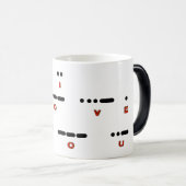 Ich Liebe Sie Morse Code Morphing Tasse (VorderseiteRechts)