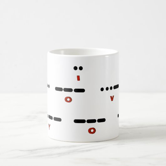 Ich Liebe Sie Morse Code Morphing Tasse (Mittel)