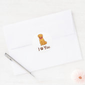 Ich Liebe Sie Niedlich Golden Retriever Paw Illust Runder Aufkleber (Umschlag)