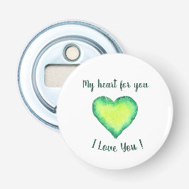 Ich Liebe Sie Niedlich Grün und Blau Herzen Geburt Flaschenöffner