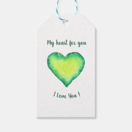 Ich Liebe Sie Niedlich Grün und Blau Herzen Geburt Geschenkanhänger