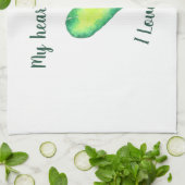 Ich Liebe Sie Niedlich Grün und Blau Herzen Geburt Geschirrtuch (Gefaltet)