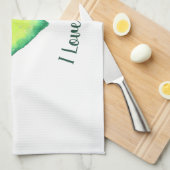 Ich Liebe Sie Niedlich Grün und Blau Herzen Geburt Geschirrtuch (Viertel Falte)