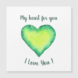 Ich Liebe Sie Niedlich Grün und Blau Herzen Geburt Magnetkarte