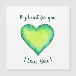 Ich Liebe Sie Niedlich Grün und Blau Herzen Geburt Magnetkarte