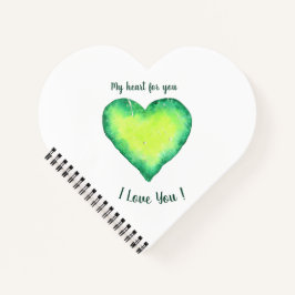 Ich Liebe Sie Niedlich Grün und Blau Herzen Geburt Notizblock