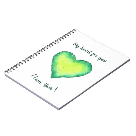 Ich Liebe Sie Niedlich Grün und Blau Herzen Geburt Notizblock (Linke Seite)