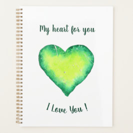 Ich Liebe Sie Niedlich Grün und Blau Herzen Geburt Planer